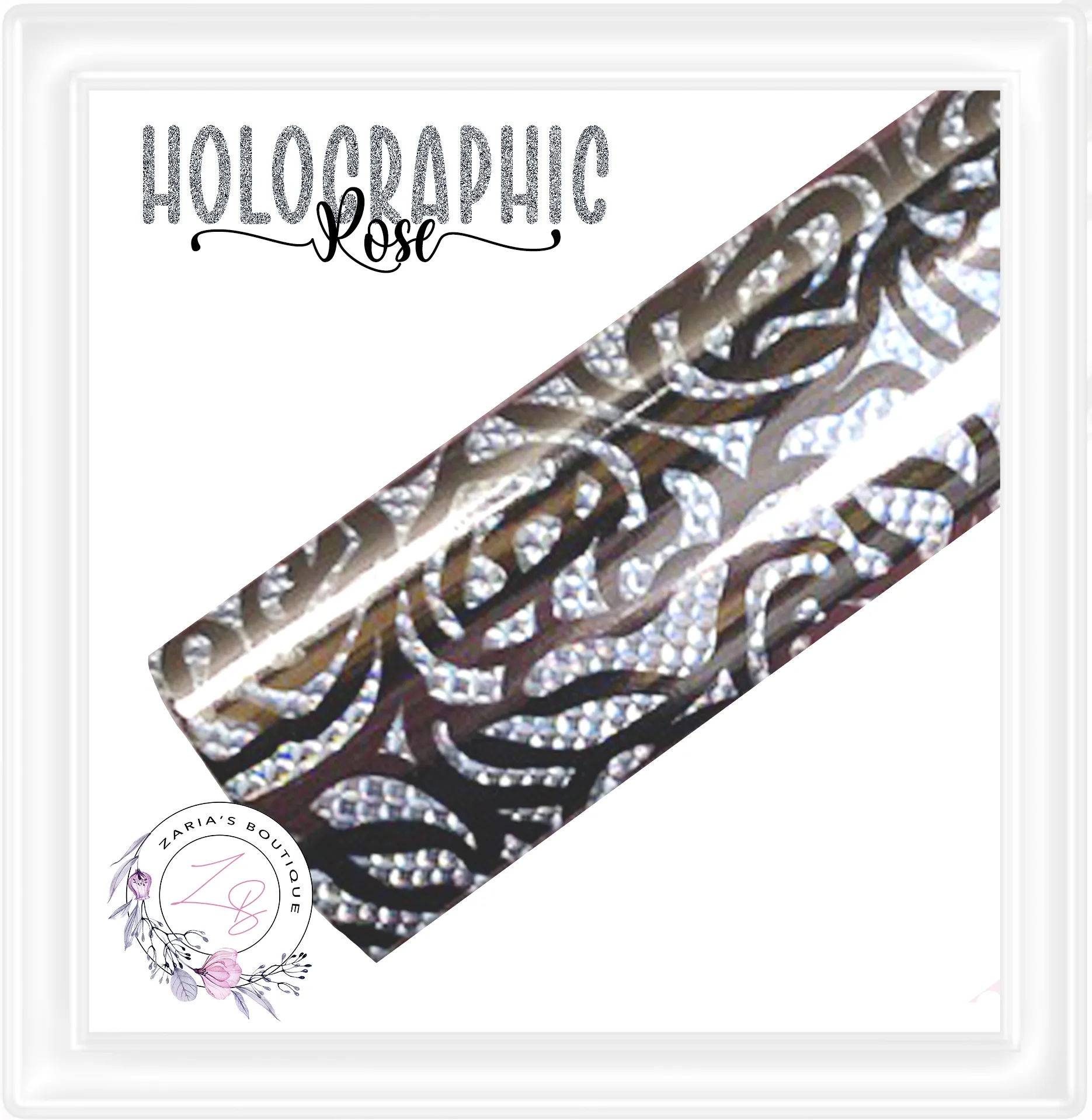 ⋅ Holographic Rose ⋅ Silver ⋅ Vegan Faux Leather