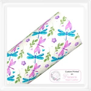 ⋅  Pretty Dragonflies ⋅ Custom Printed Vegan Faux Leather ⋅