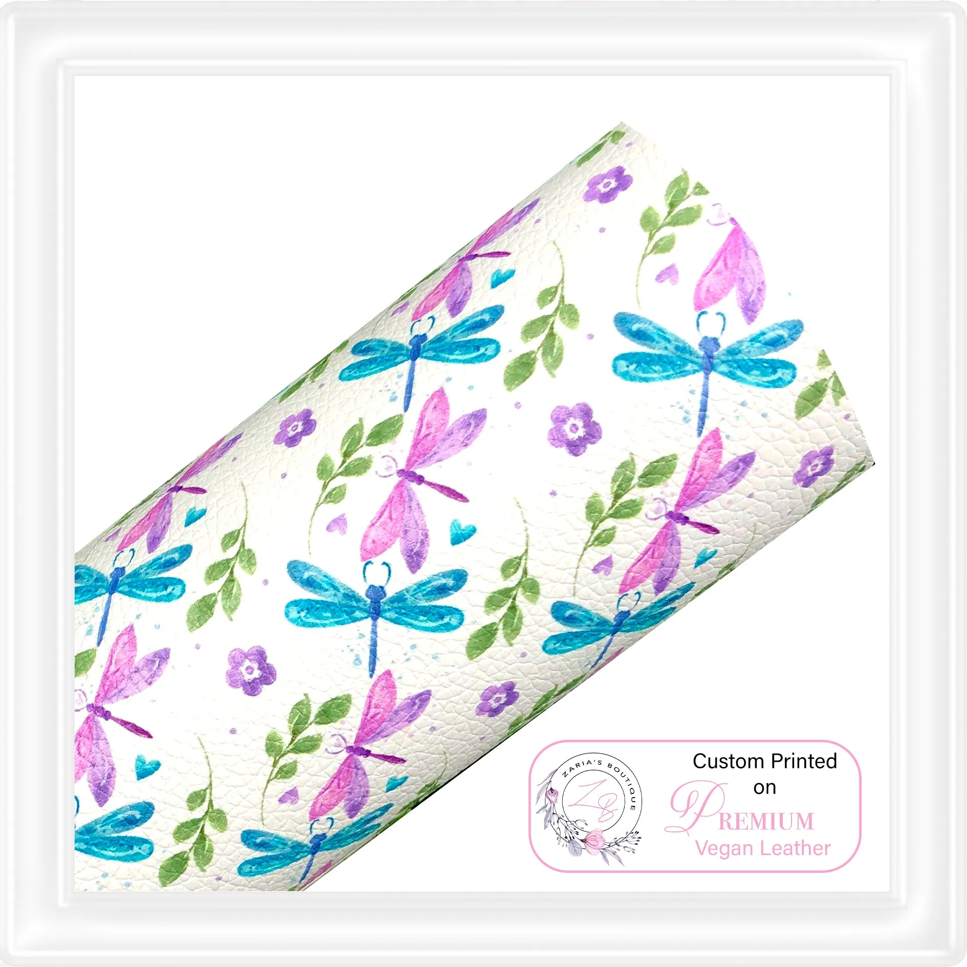 ⋅  Pretty Dragonflies ⋅ Custom Printed Vegan Faux Leather ⋅