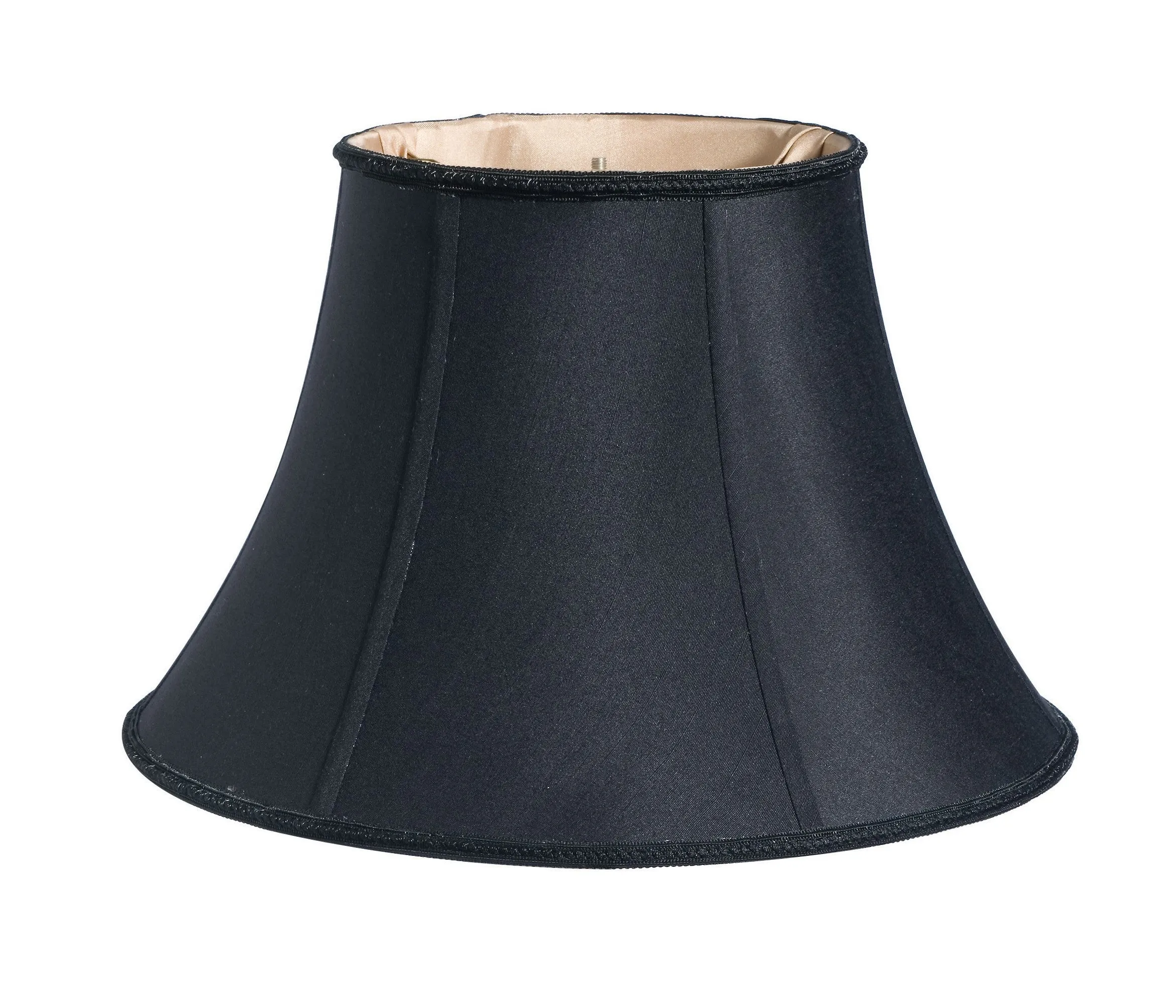 14" Black with Bronze Lining Slanted Oval Paperback Shantung Lampshade