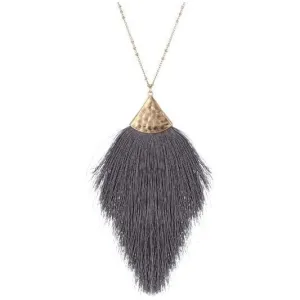 30" LONG TASSEL NECKLACE DGRY