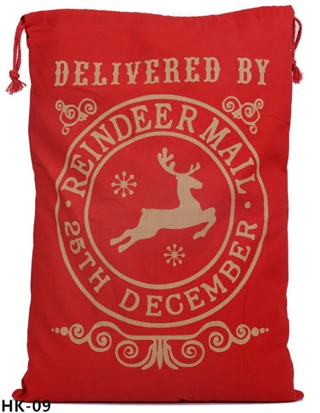 32 Styles Christmas Gift 2018 Santa Sacks 1pc Drawstring Canvas Santa Sack Xmas Canvas Bag Large Santa Claus Gift Bag Handmade