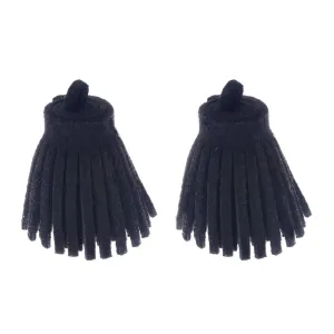 3CM Fiber Tassel Artificial Leather Tassel Fringe Tassels cute fat tassel DIY jewelry Accessories Pendent Charms Findings black 10pcs