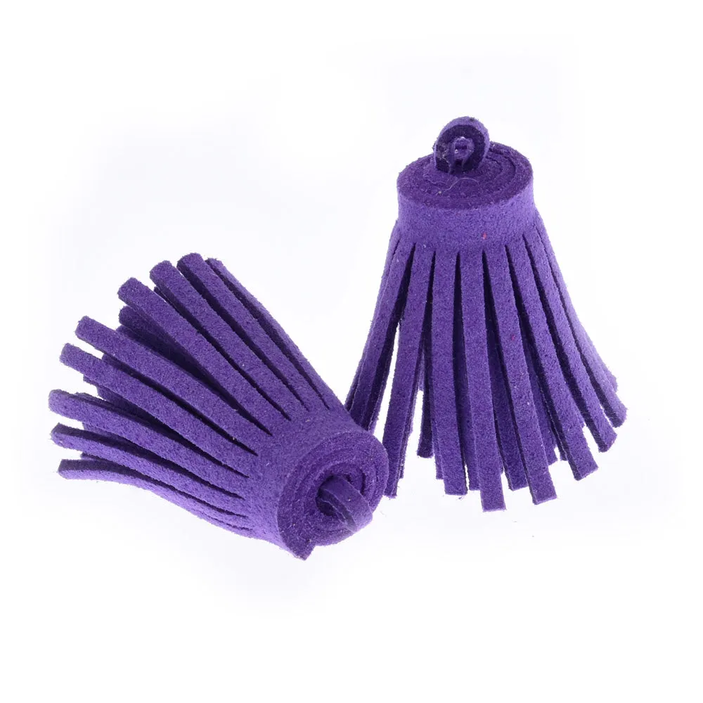 3CM Fiber Tassel Artificial Leather Tassel Fringe Tassels cute fat tassel DIY jewelry Accessories Pendent Charms Findings deep purple 10pcs