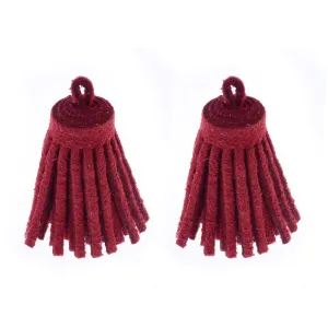 3CM Fiber Tassel Artificial Leather Tassel Fringe Tassels cute fat tassel DIY jewelry Accessories Pendent Charms Findings red 10pcs