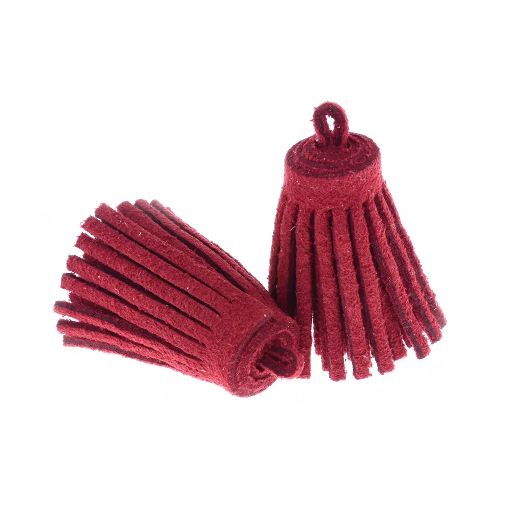 3CM Fiber Tassel Artificial Leather Tassel Fringe Tassels cute fat tassel DIY jewelry Accessories Pendent Charms Findings red 10pcs