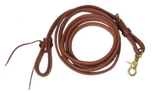 5/8" X 8' Oiled harness leather adjustable roping rein