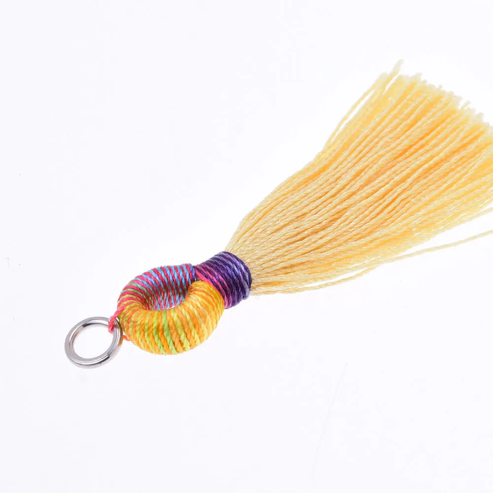 5cm Tassels Necklace Earrings Tassel for jewelry making Beige ,10pcs/lot