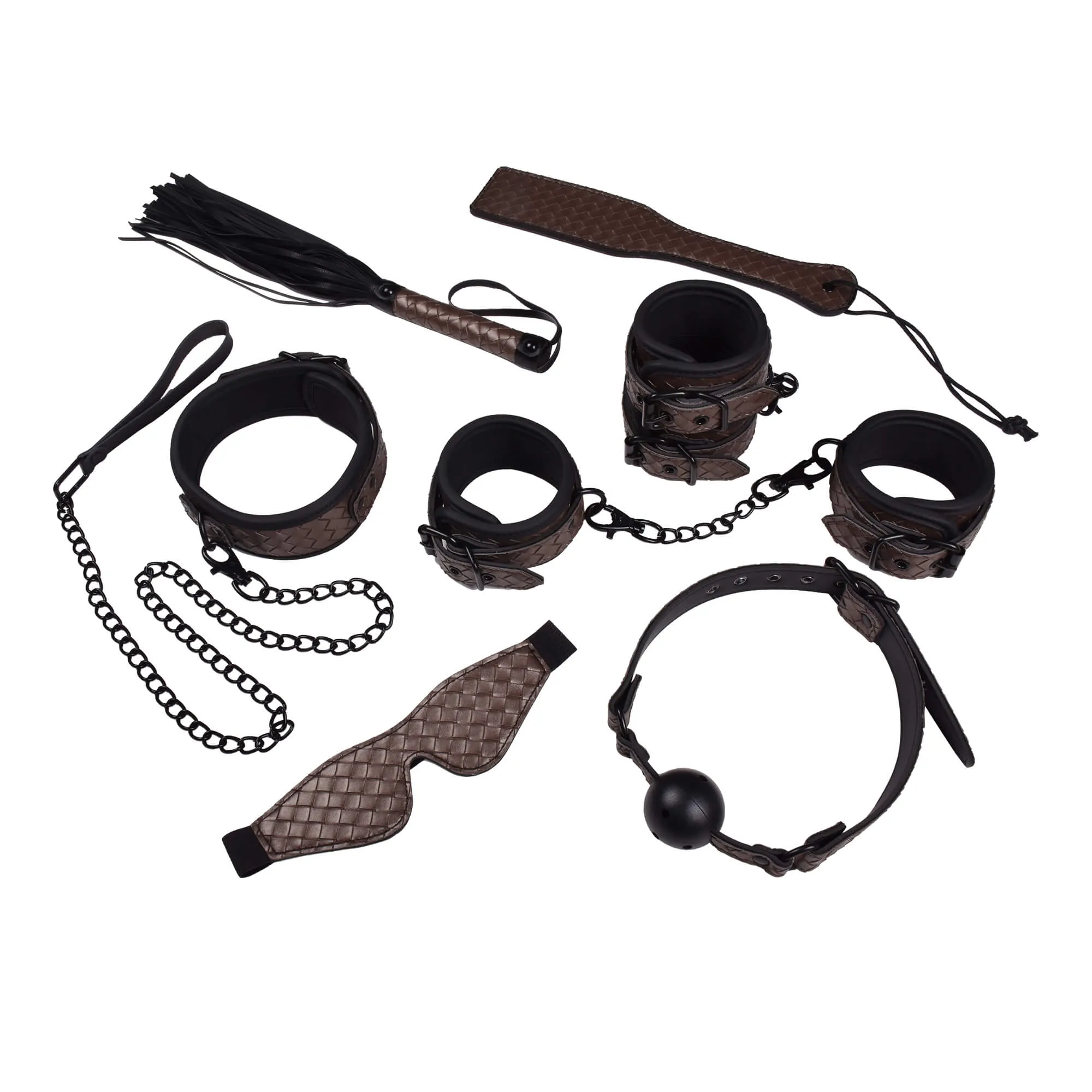 7 Pieces Beginner Bondage Set-Brown