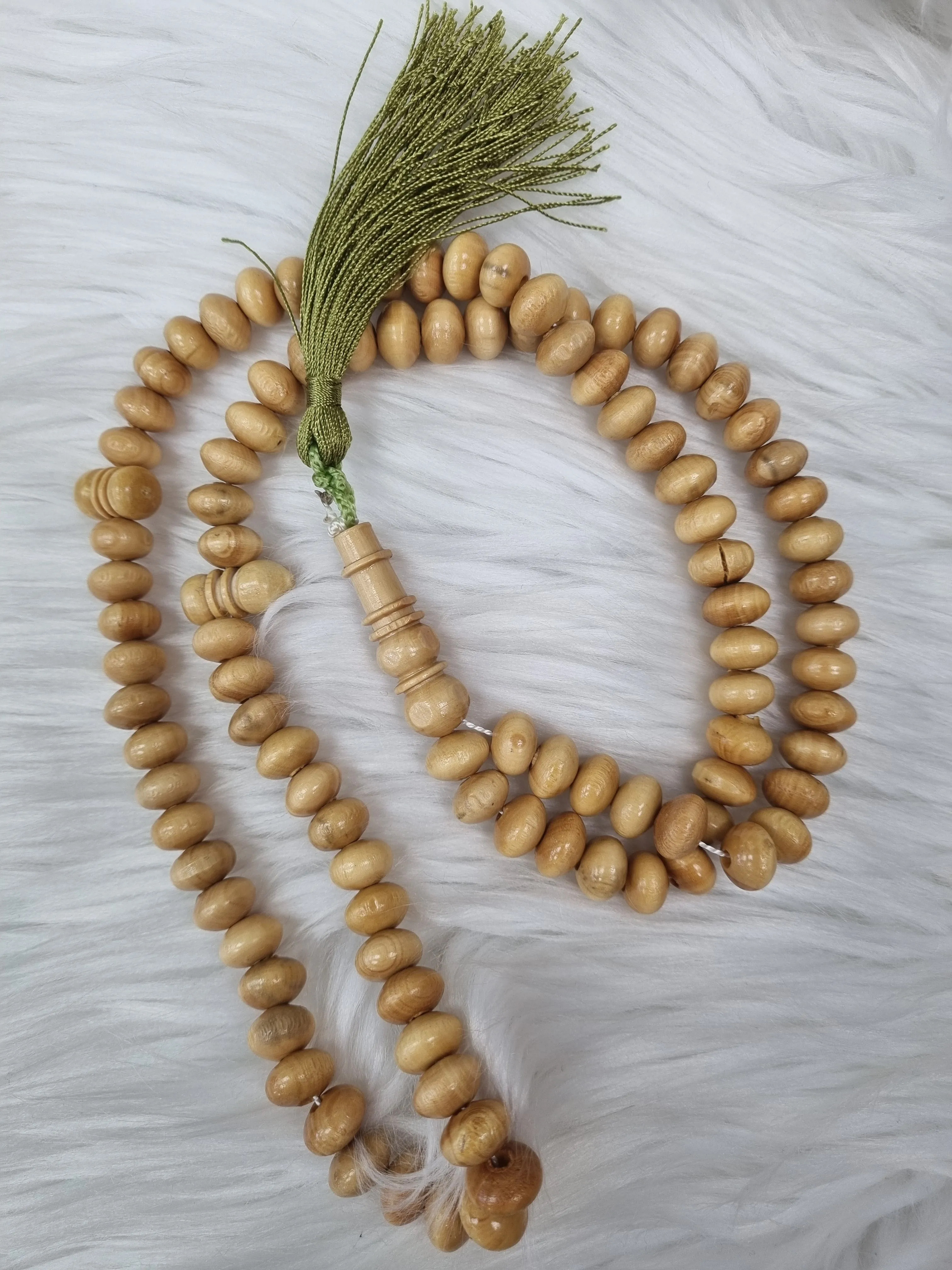 99 Beads Wooden Effect Tasbih - Green