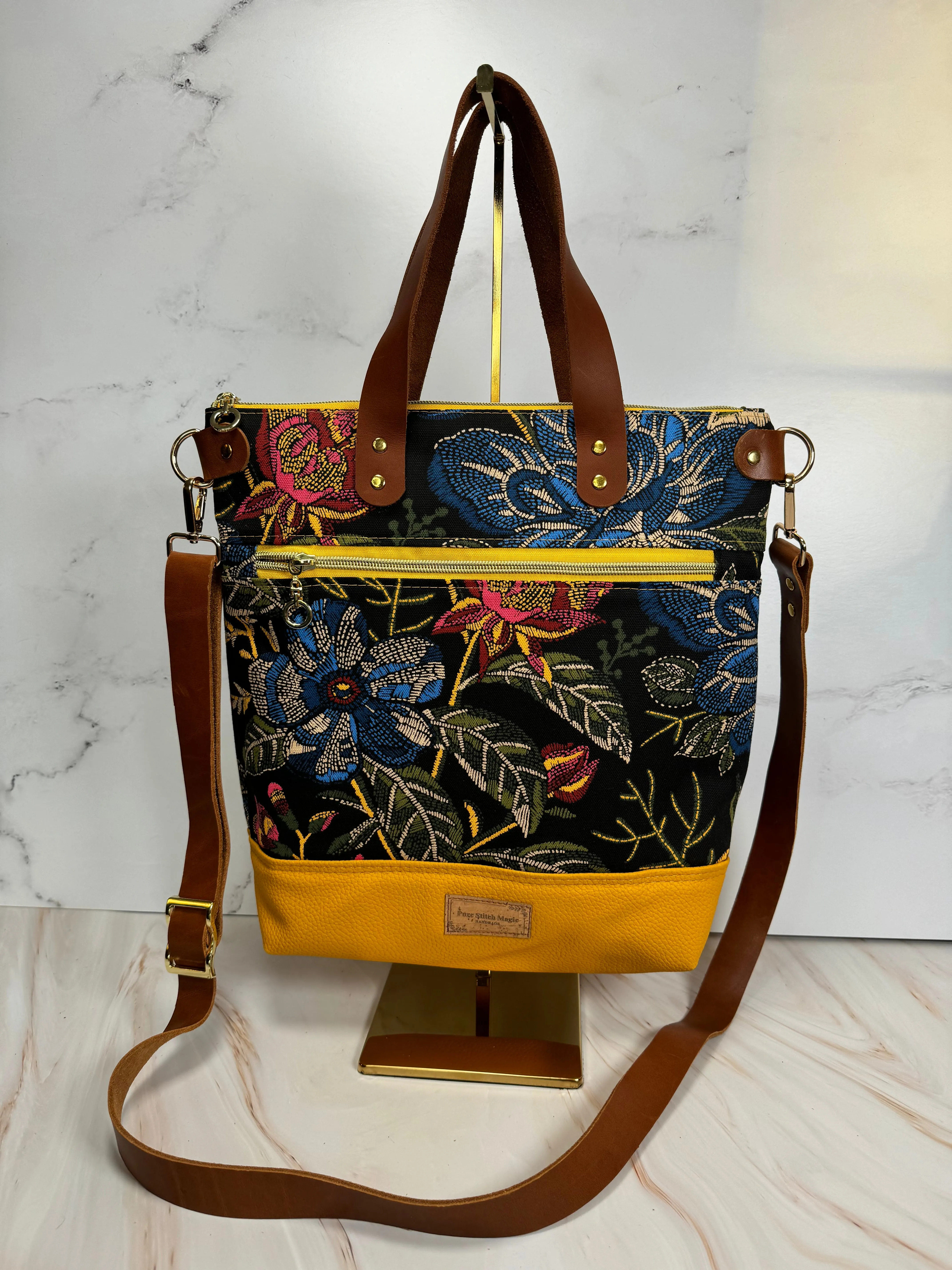 Aberdeen Tote- Embroidered Flowers