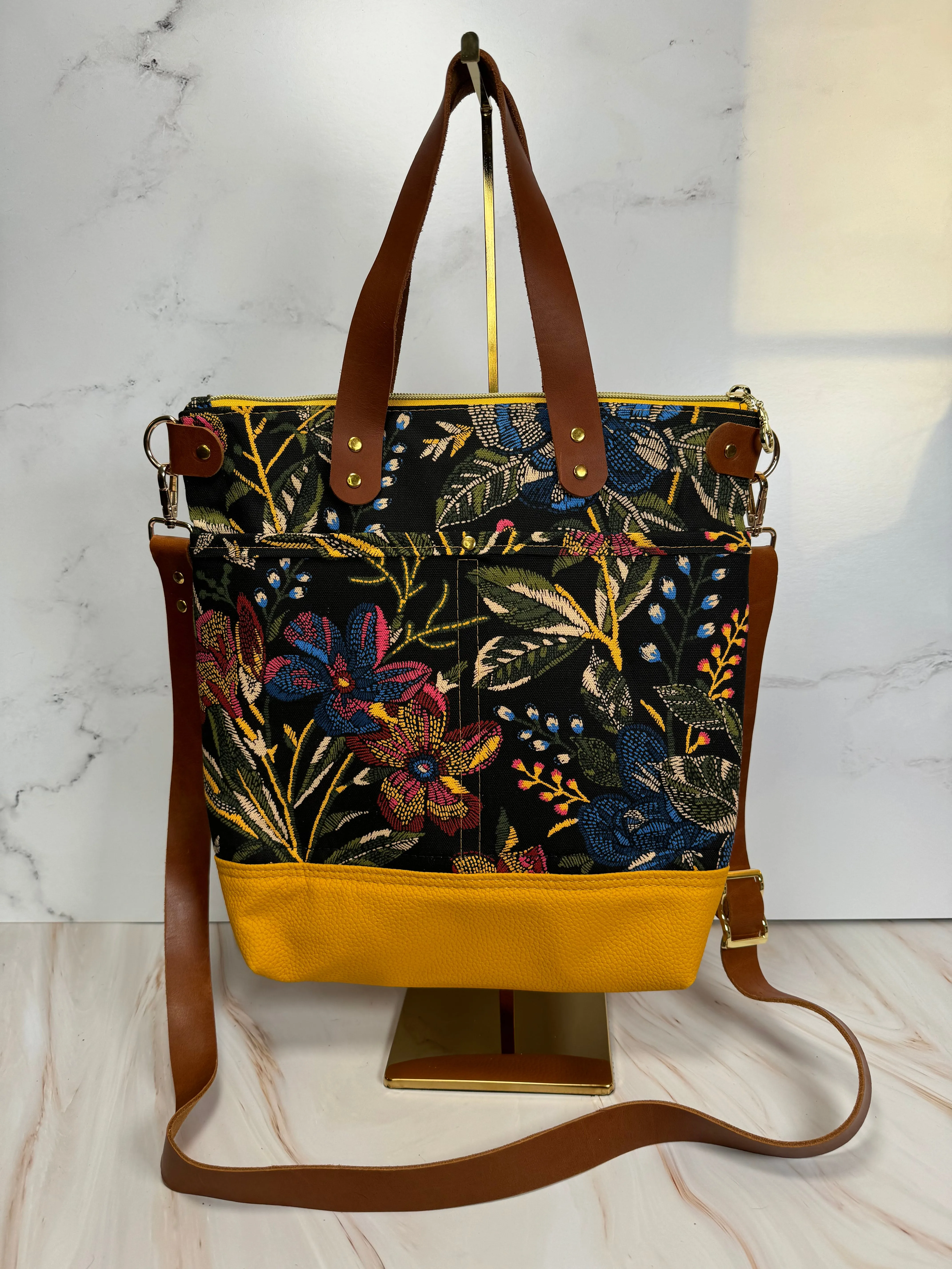 Aberdeen Tote- Embroidered Flowers