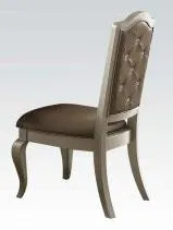 Acme Francesca Side Chair in Silver/Champagne (Set of 2) 62082
