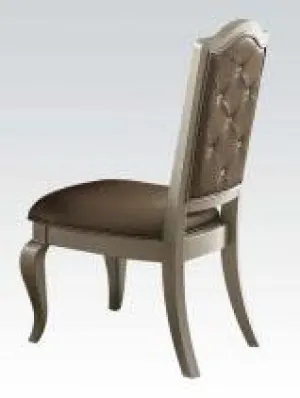 Acme Francesca Side Chair in Silver/Champagne (Set of 2) 62082