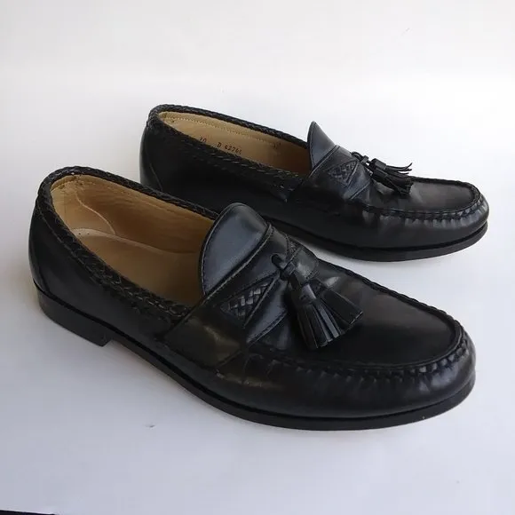 Allen Edmonds Loafer Maxfield Black Leather Tassel Size 10 D