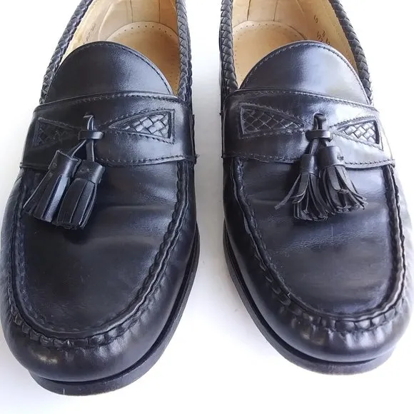 Allen Edmonds Loafer Maxfield Black Leather Tassel Size 10 D