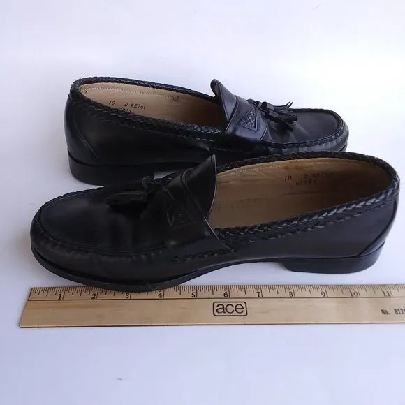 Allen Edmonds Loafer Maxfield Black Leather Tassel Size 10 D