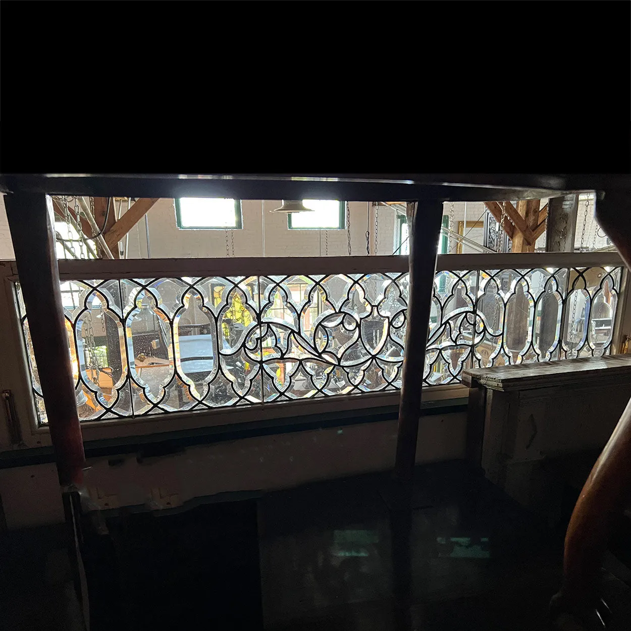 American Beveled and Leaded Glass Architectural Transom Window