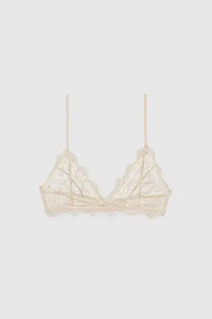 Anine Bing Lace Bra with Trim in Nude