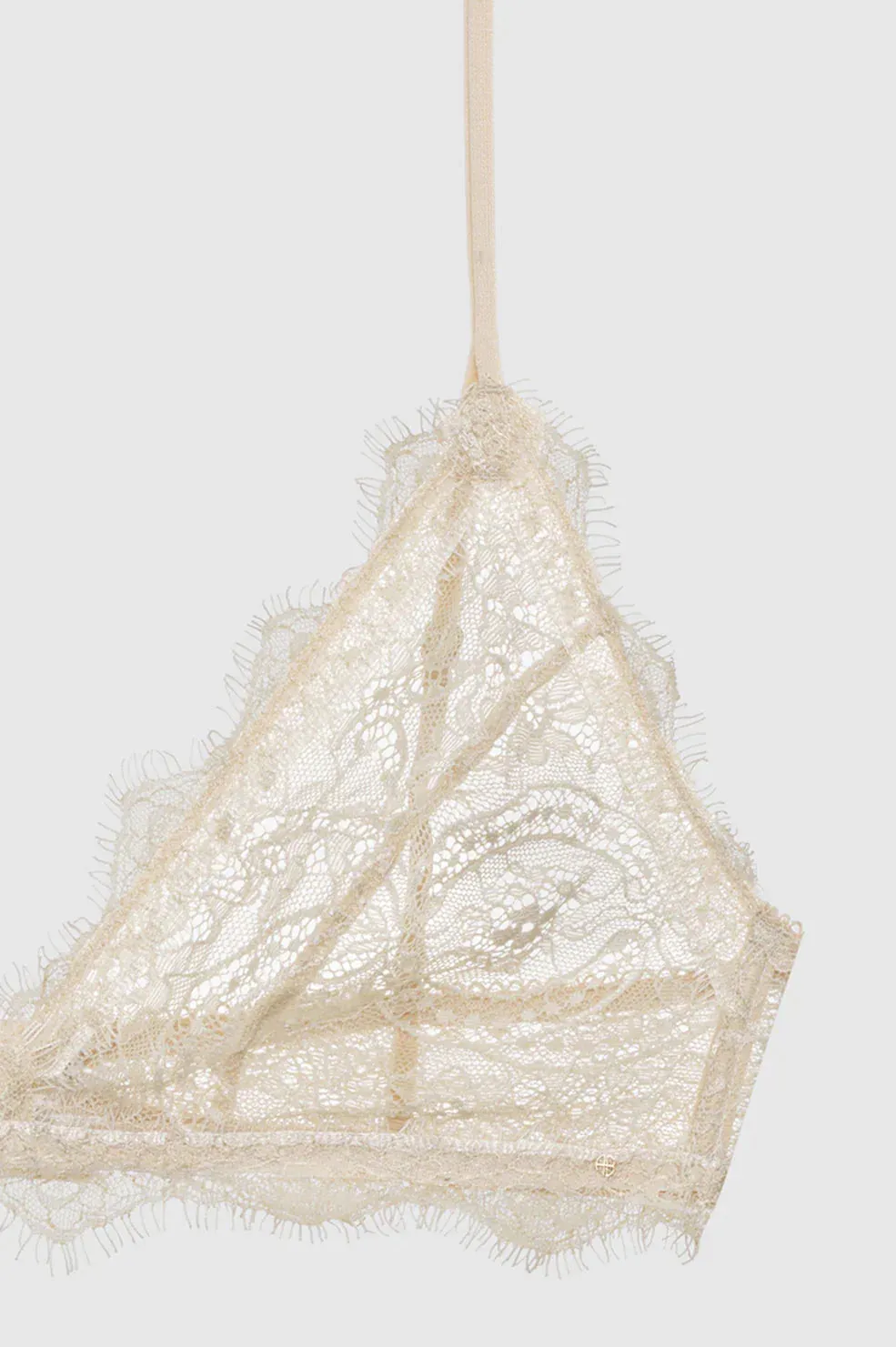 Anine Bing Lace Bra with Trim in Nude