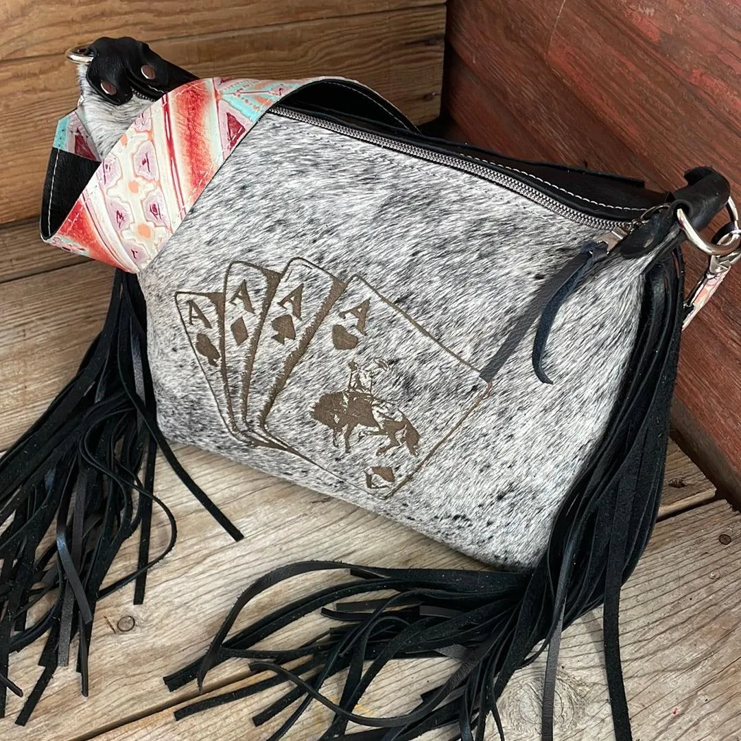 Annie - B&W Speckle w/ Bucking Aces Design