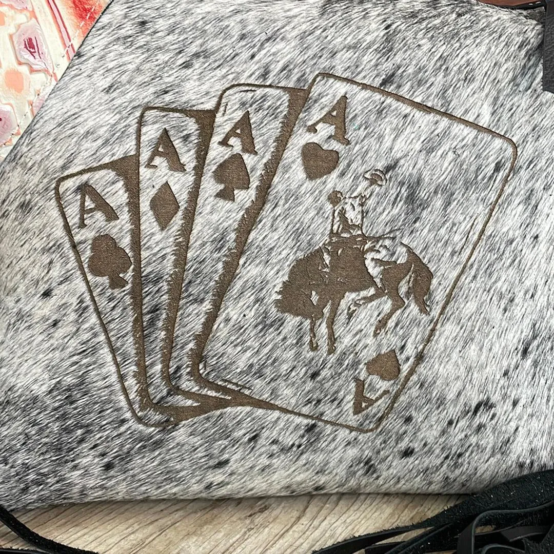 Annie - B&W Speckle w/ Bucking Aces Design