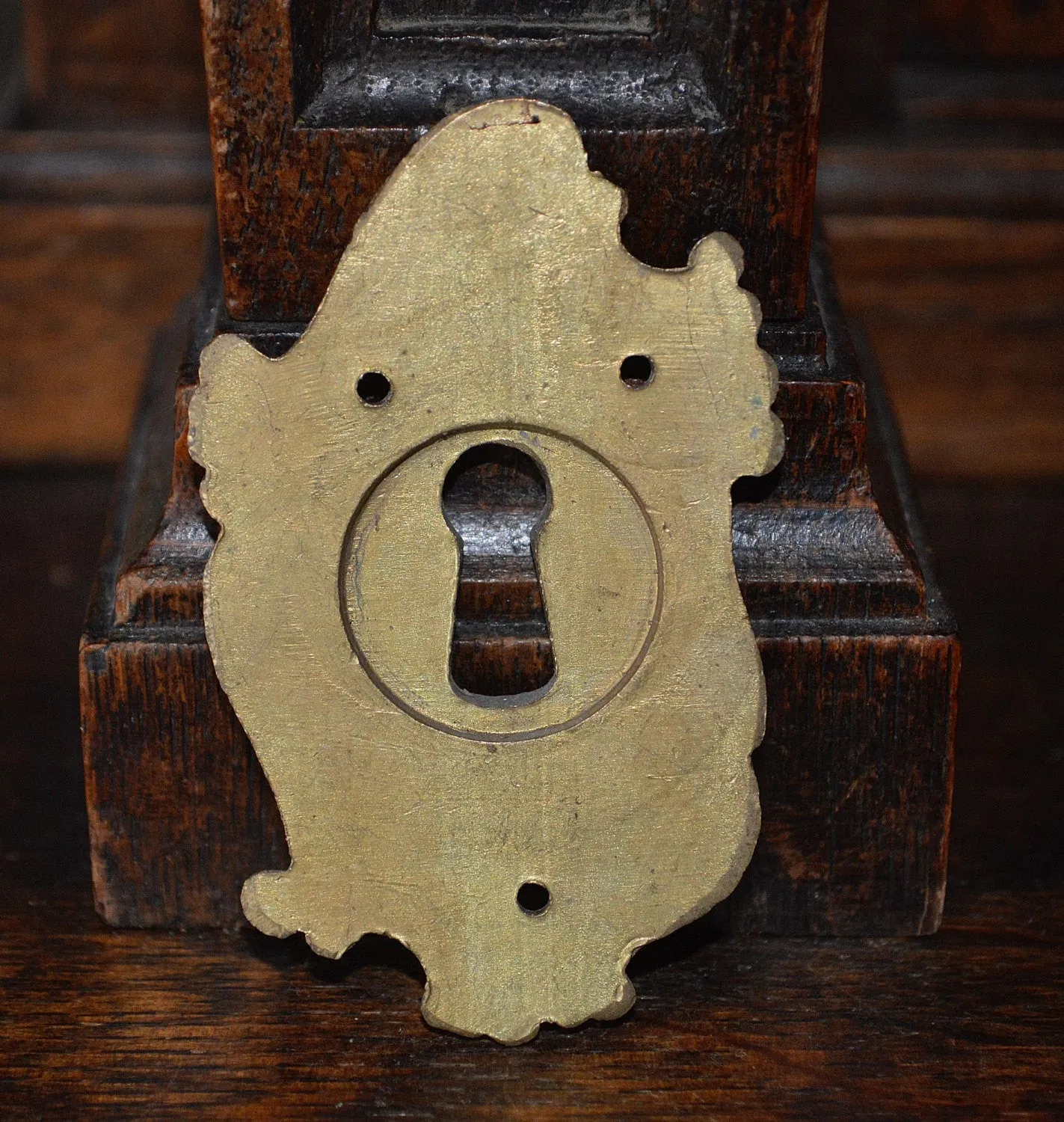 Antique Escutcheon French Brass Keyhole Hardware