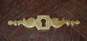 Antique French Art Deco Keyhole Escutcheon Horizontal Hardware