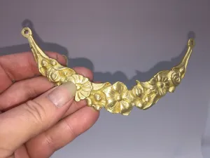 Antique French Ormolu Laurel Garland Bronze Cabinet Furniture Mount Original
