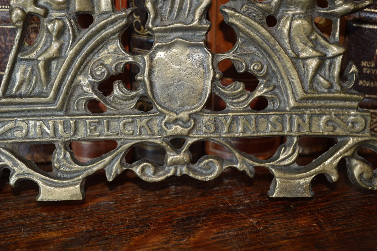 Antique French Pediment Clock Mount Figural Female Brass Hardware