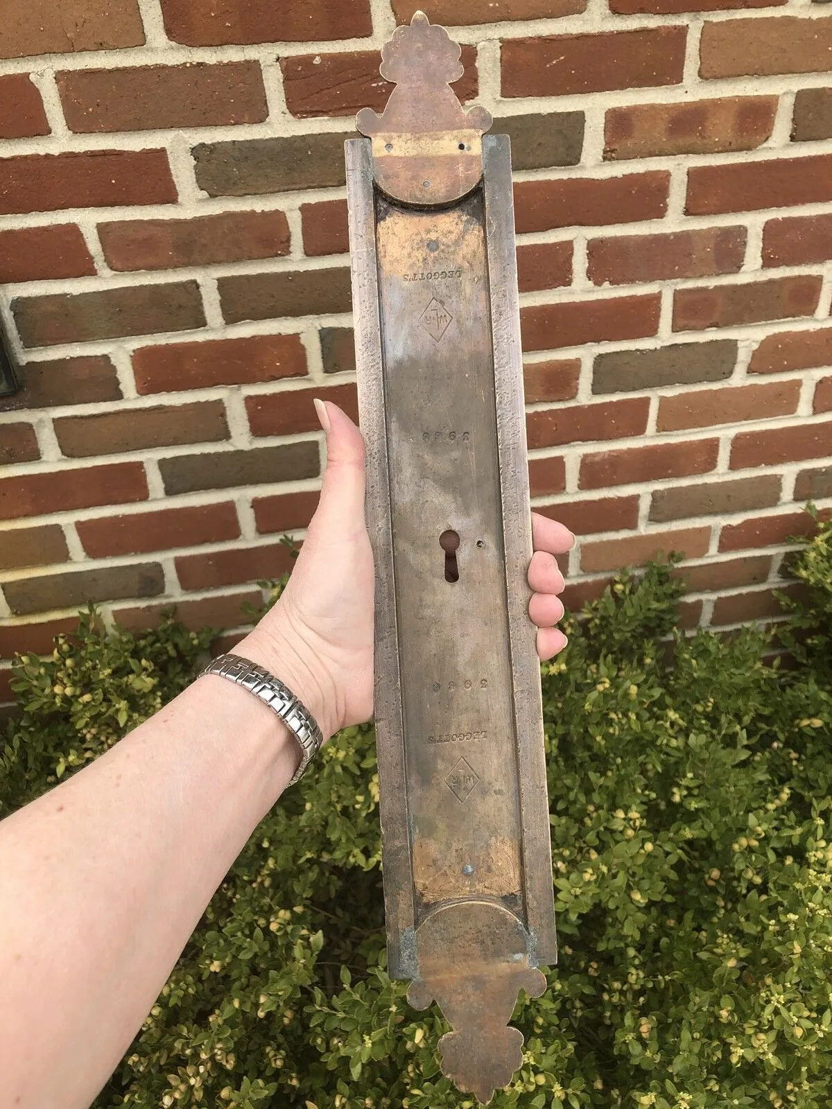 Antique Solid Rose Bronze French Decorative Door Key Plate Mansion Leggatts