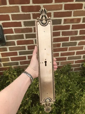 Antique Solid Rose Bronze French Decorative Door Key Plate Mansion Leggatts