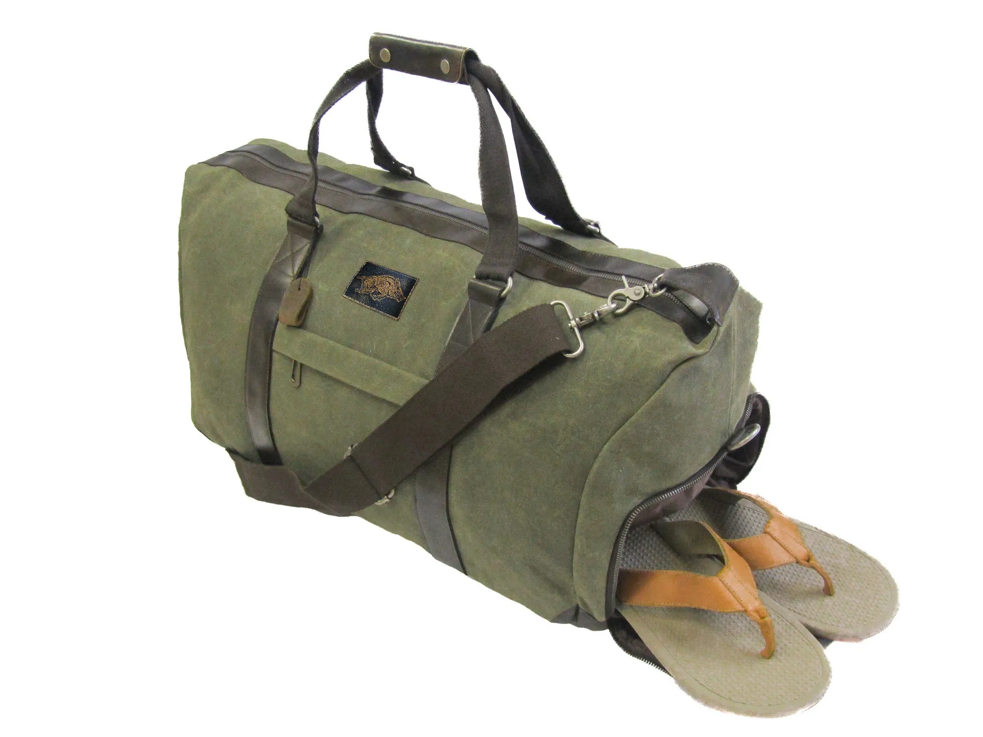 Arkansas Razorbacks Waxed Canvas Weekender Bag