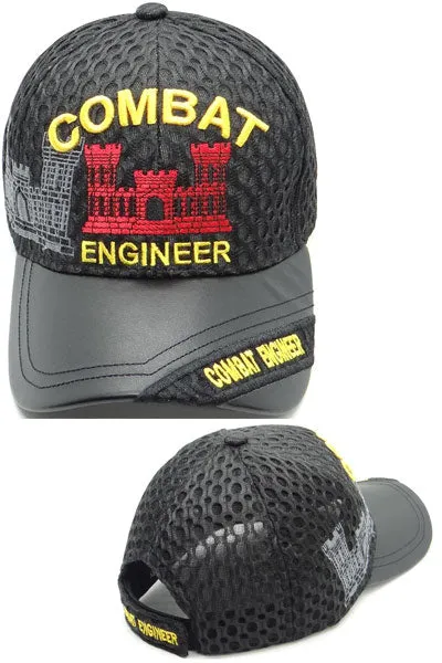 Army Engineer Baseball Cap, Black U.S. Military Hat, Embroidered, Officially Licensed