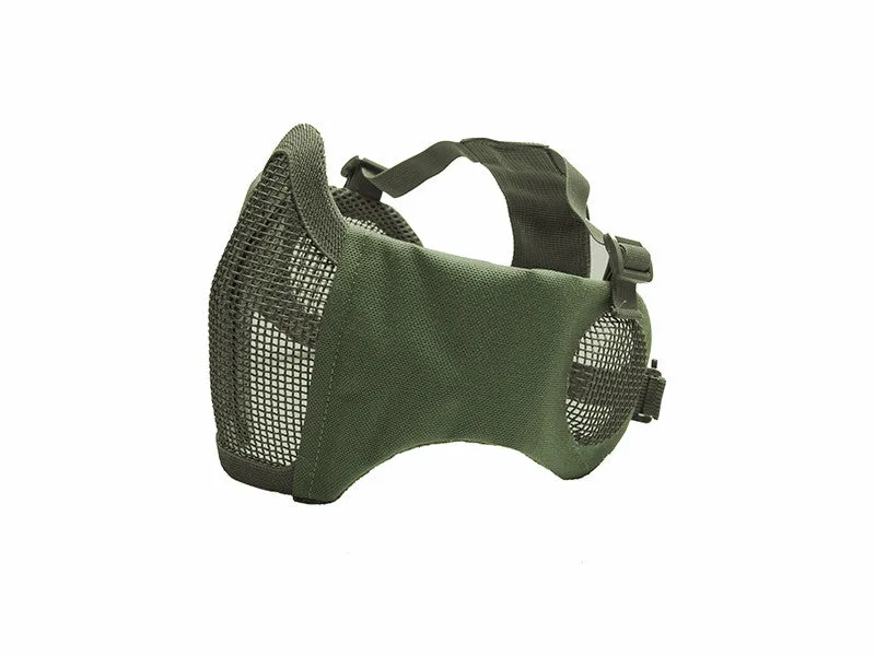 ASG Metal mesh mask with cheek pads and ear protection, OD Green