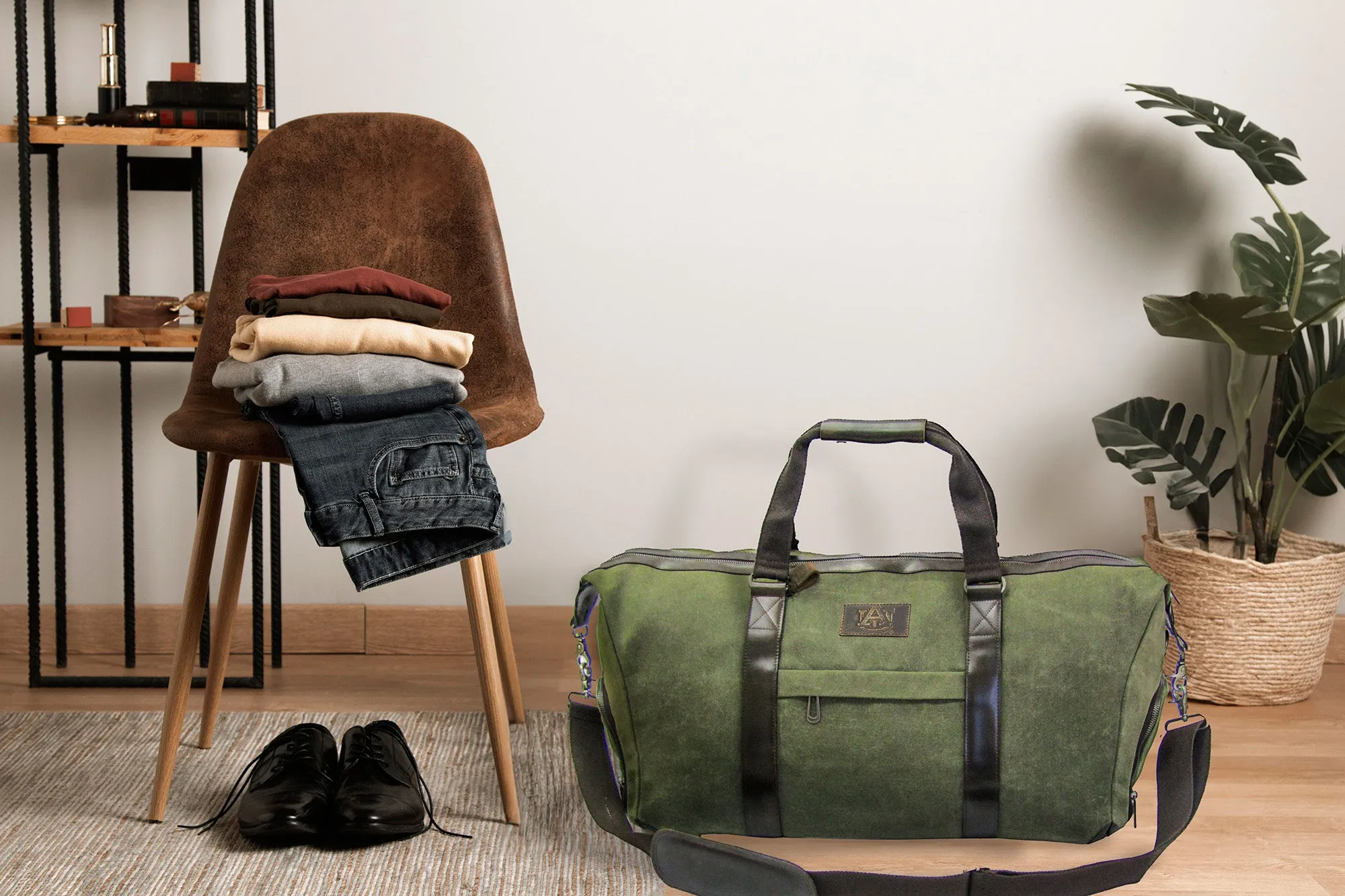 Auburn Tigers Waxed Canvas Weekender Bag