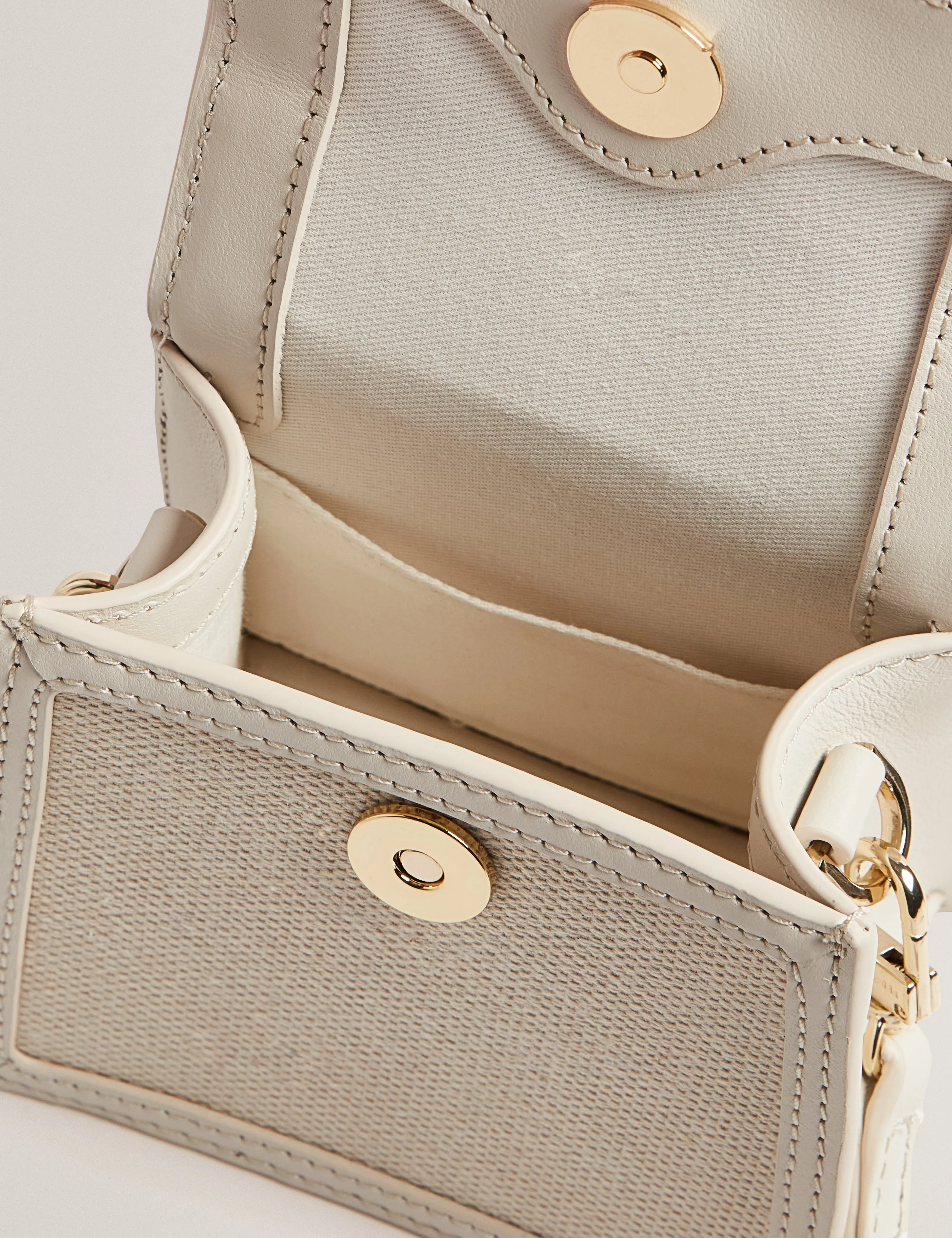 Audou Canvas Rose Hardware Mini Bag Ecru