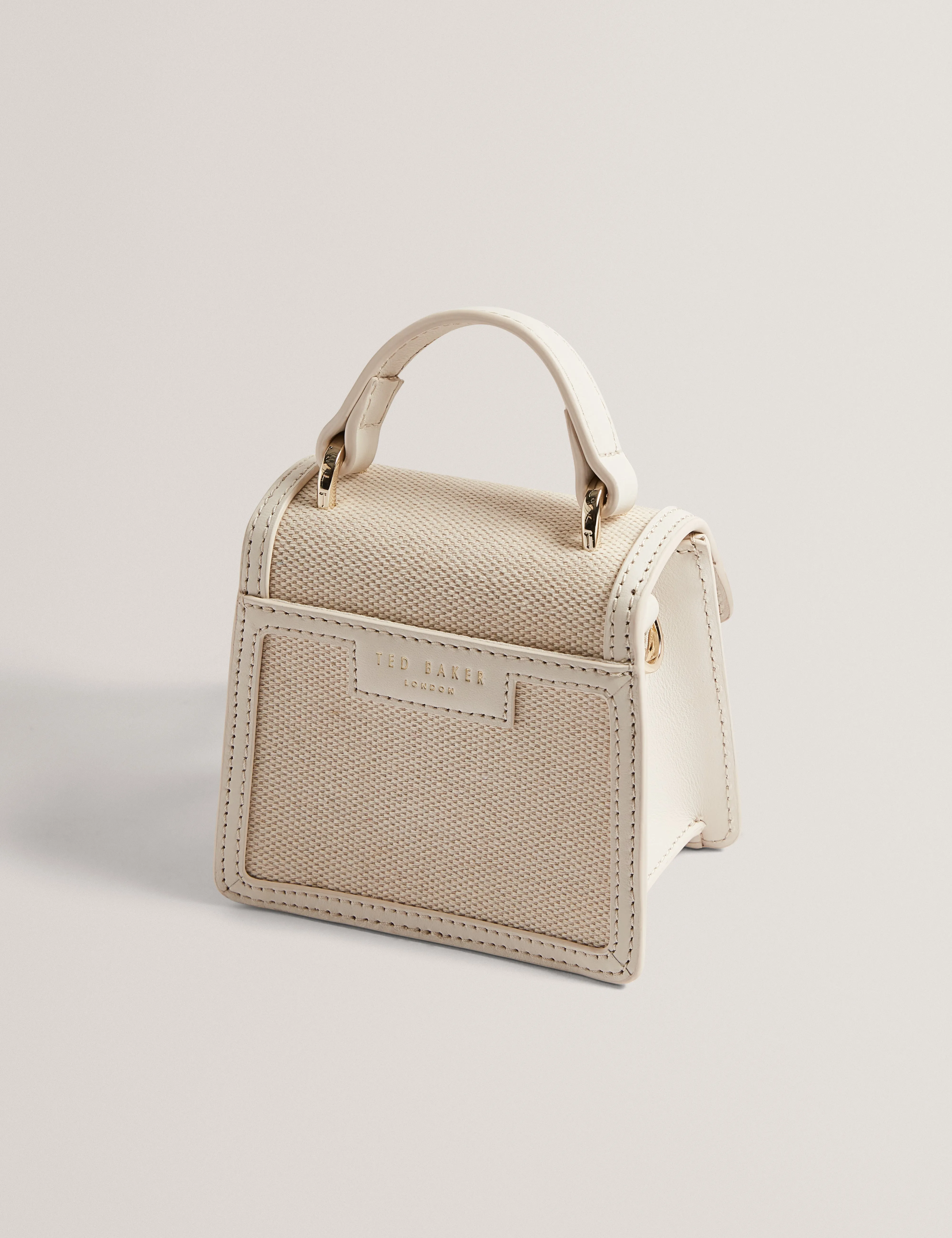 Audou Canvas Rose Hardware Mini Bag Ecru