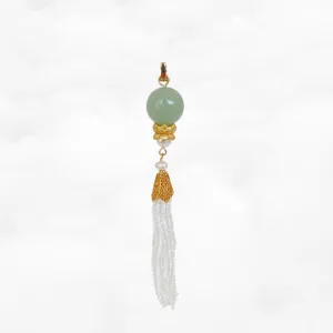 Aventurine Lotus Zircon Tassel Pendant