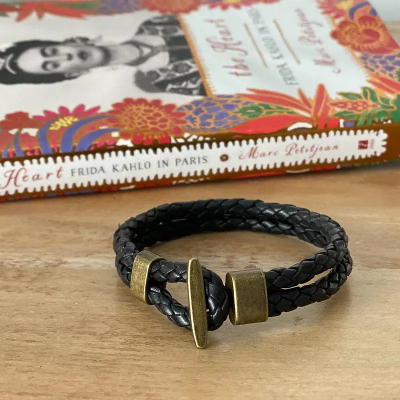 Baja Braid Leather Bracelet | Black