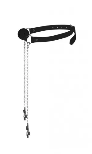 Ball  W / Nipple Clamps - Black