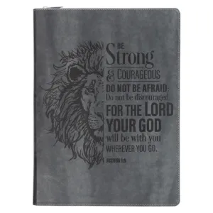 Be Strong and Courageous Black Faux Leather Executive Padfolio - Joshua 1:9