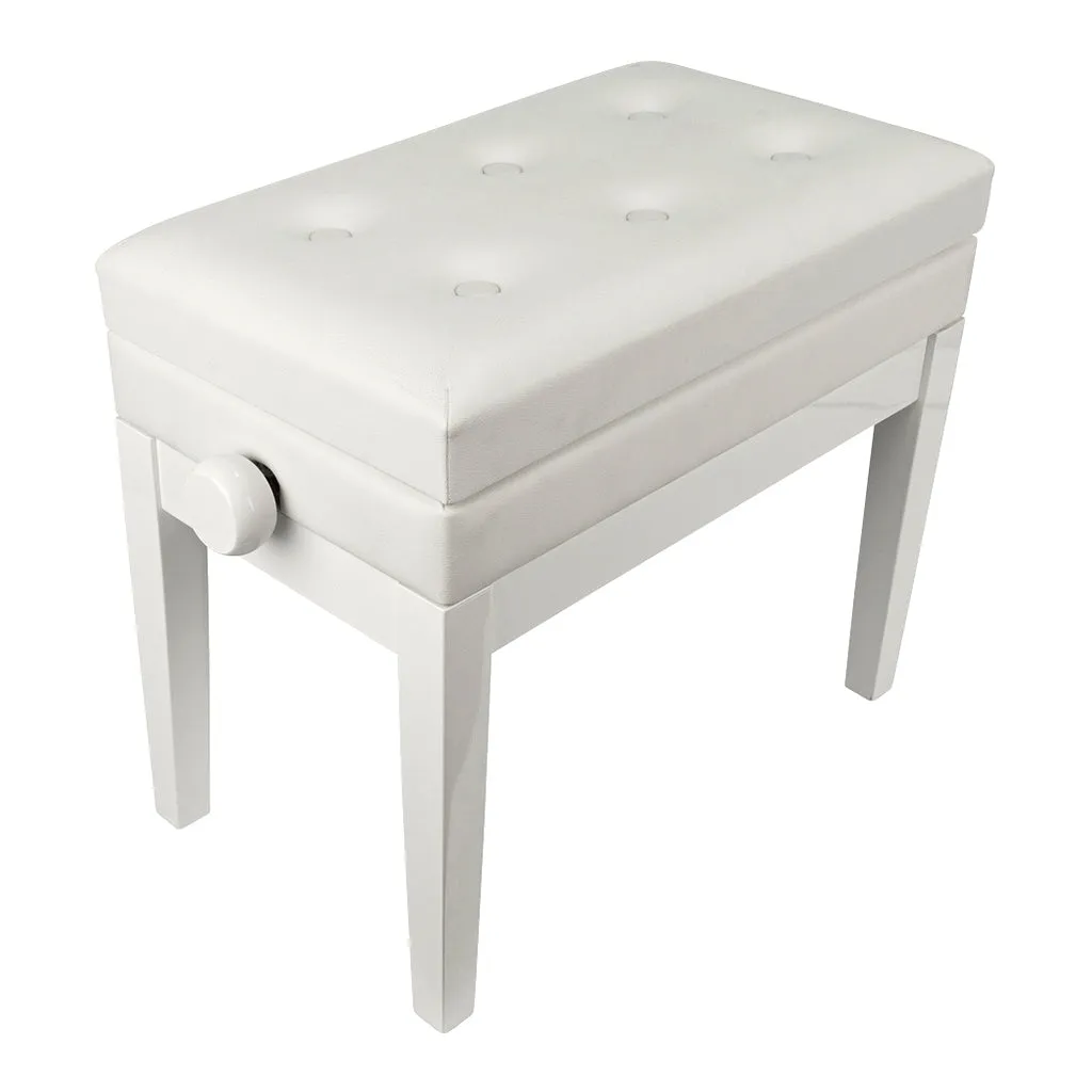 Beale BPB220WH Piano Bench Plush Cushion W/Storage
