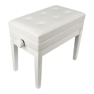 Beale BPB220WH Piano Bench Plush Cushion W/Storage