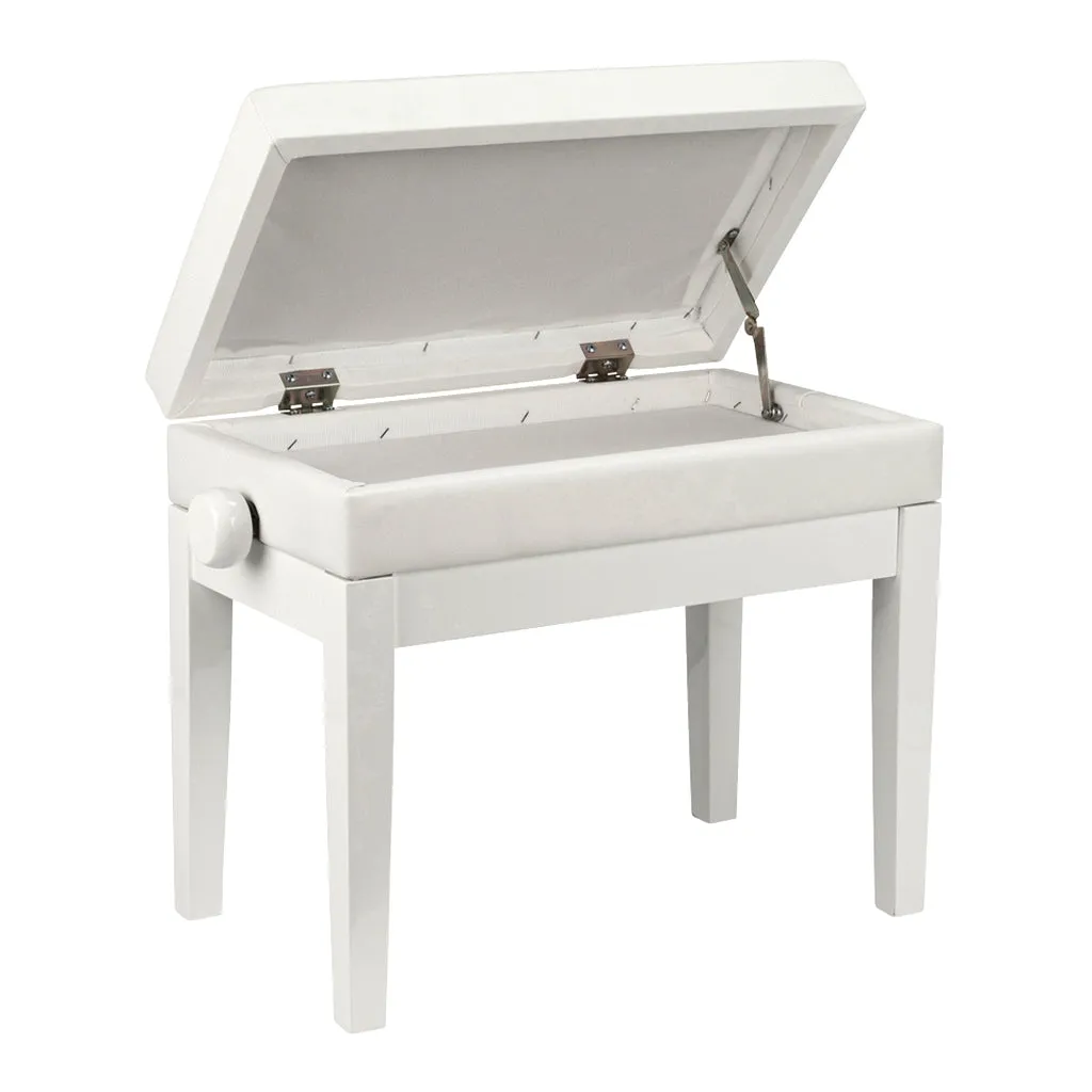 Beale BPB220WH Piano Bench Plush Cushion W/Storage