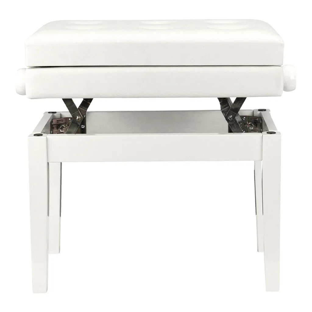 Beale BPB220WH Piano Bench Plush Cushion W/Storage