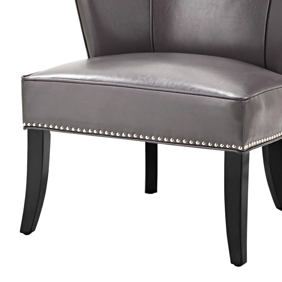 Beesley Faux Leather Armless Accent Chair Andover Mills™ Leather Type: Gray Faux Leather