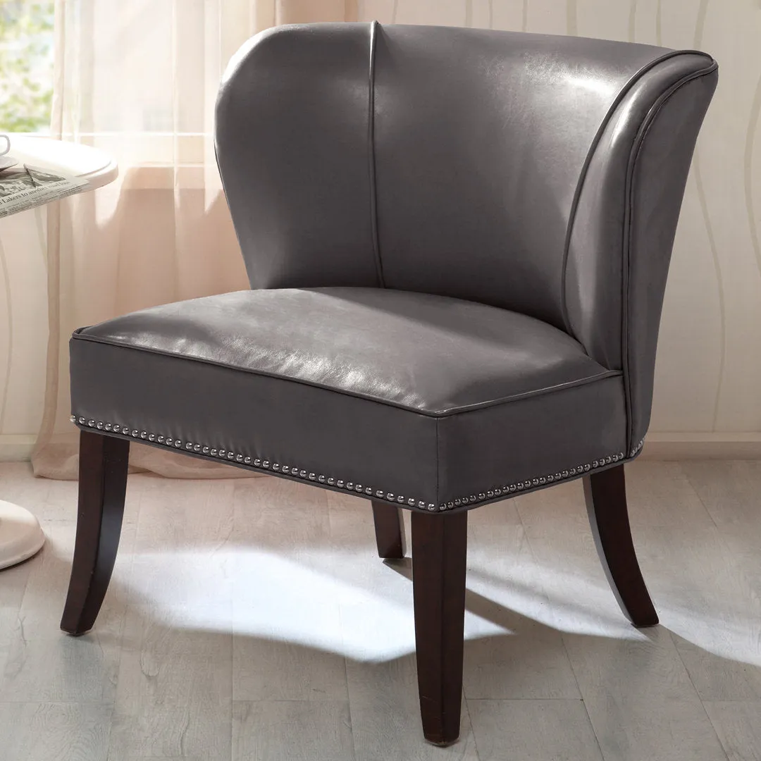Beesley Faux Leather Armless Accent Chair Andover Mills™ Leather Type: Gray Faux Leather