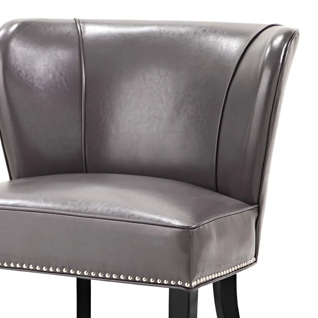 Beesley Faux Leather Armless Accent Chair Andover Mills™ Leather Type: Gray Faux Leather
