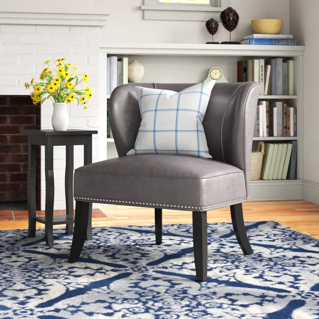 Beesley Faux Leather Armless Accent Chair Andover Mills™ Leather Type: Gray Faux Leather